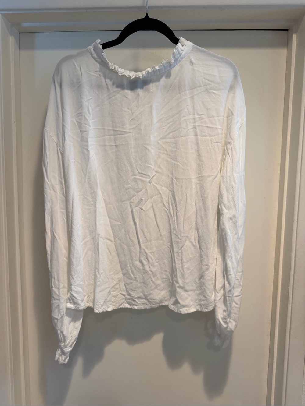Cleobella White Ruffle Button Blouse - Picture 2 of 4